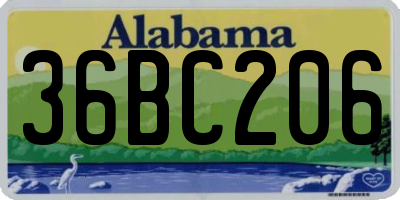 AL license plate 36BC206