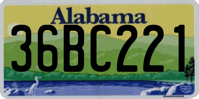AL license plate 36BC221