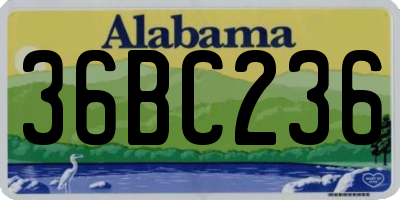 AL license plate 36BC236