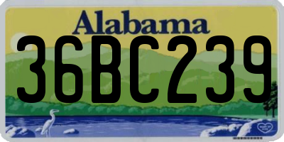 AL license plate 36BC239