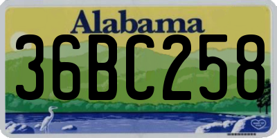 AL license plate 36BC258