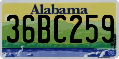 AL license plate 36BC259