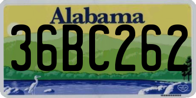 AL license plate 36BC262