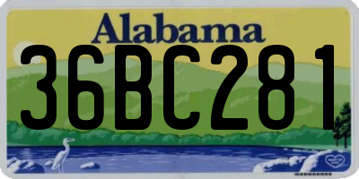AL license plate 36BC281