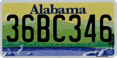 AL license plate 36BC346