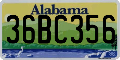 AL license plate 36BC356