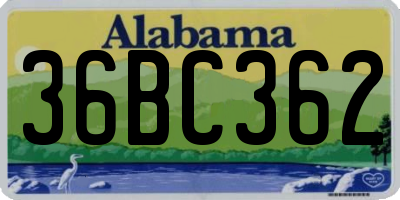 AL license plate 36BC362