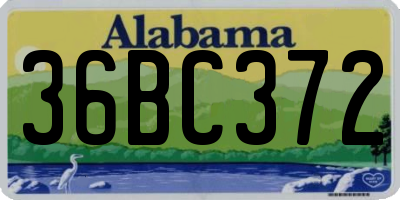 AL license plate 36BC372