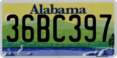 AL license plate 36BC397