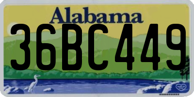 AL license plate 36BC449