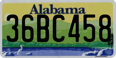AL license plate 36BC458