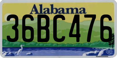 AL license plate 36BC476