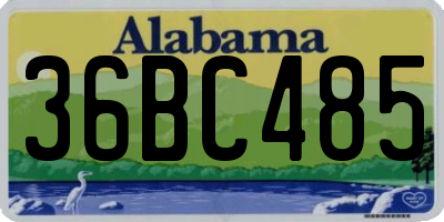 AL license plate 36BC485
