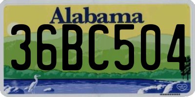 AL license plate 36BC504