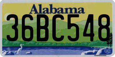 AL license plate 36BC548
