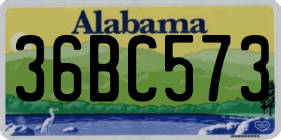 AL license plate 36BC573