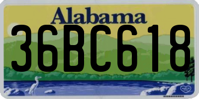 AL license plate 36BC618