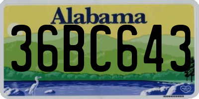 AL license plate 36BC643