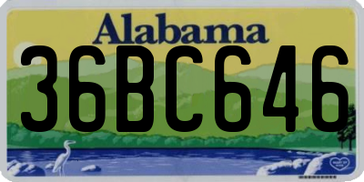 AL license plate 36BC646