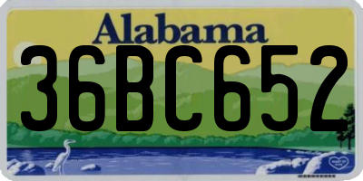 AL license plate 36BC652