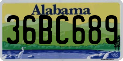 AL license plate 36BC689