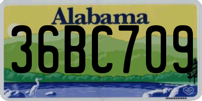AL license plate 36BC709