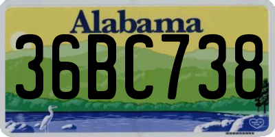 AL license plate 36BC738