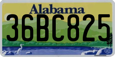 AL license plate 36BC825