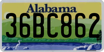 AL license plate 36BC862
