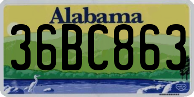 AL license plate 36BC863