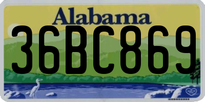 AL license plate 36BC869