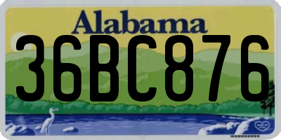 AL license plate 36BC876