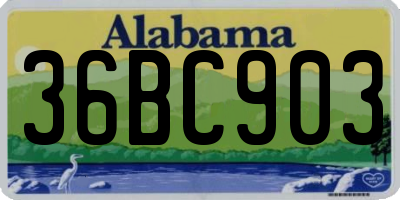 AL license plate 36BC903