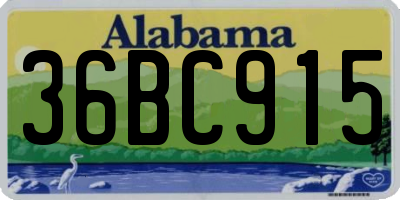 AL license plate 36BC915