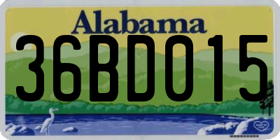 AL license plate 36BD015