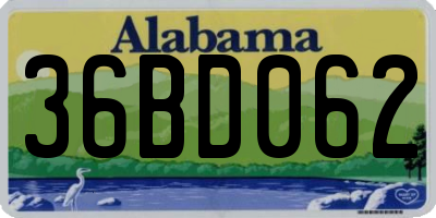 AL license plate 36BD062