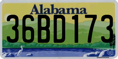 AL license plate 36BD173