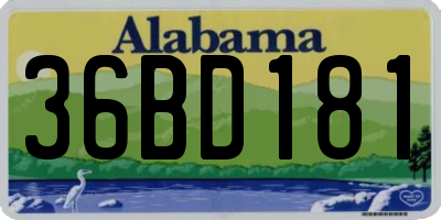 AL license plate 36BD181