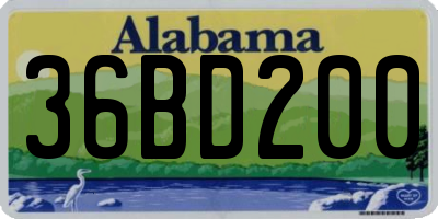 AL license plate 36BD200