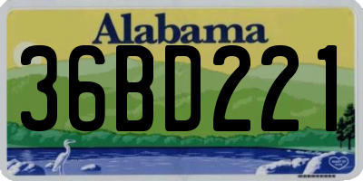 AL license plate 36BD221