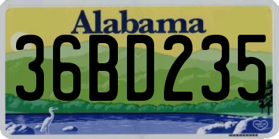 AL license plate 36BD235