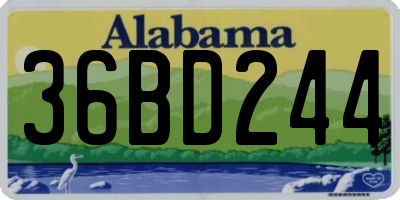 AL license plate 36BD244