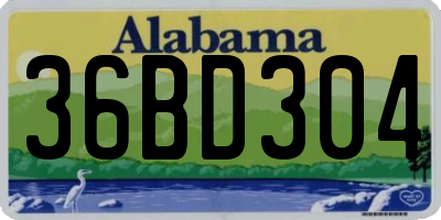 AL license plate 36BD304