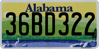AL license plate 36BD322