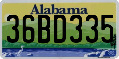 AL license plate 36BD335