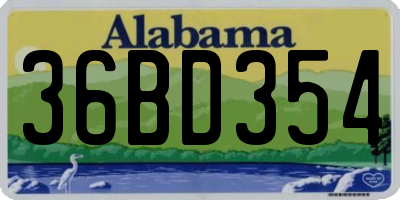 AL license plate 36BD354