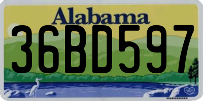 AL license plate 36BD597