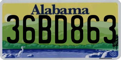 AL license plate 36BD863