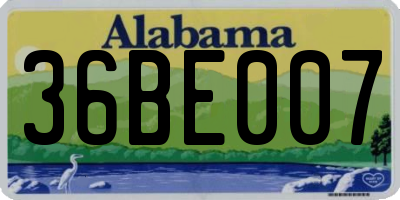 AL license plate 36BE007