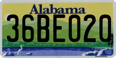 AL license plate 36BE020